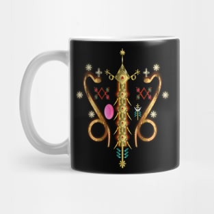 Danballah Gold Serpents Vodoo Veve Mug